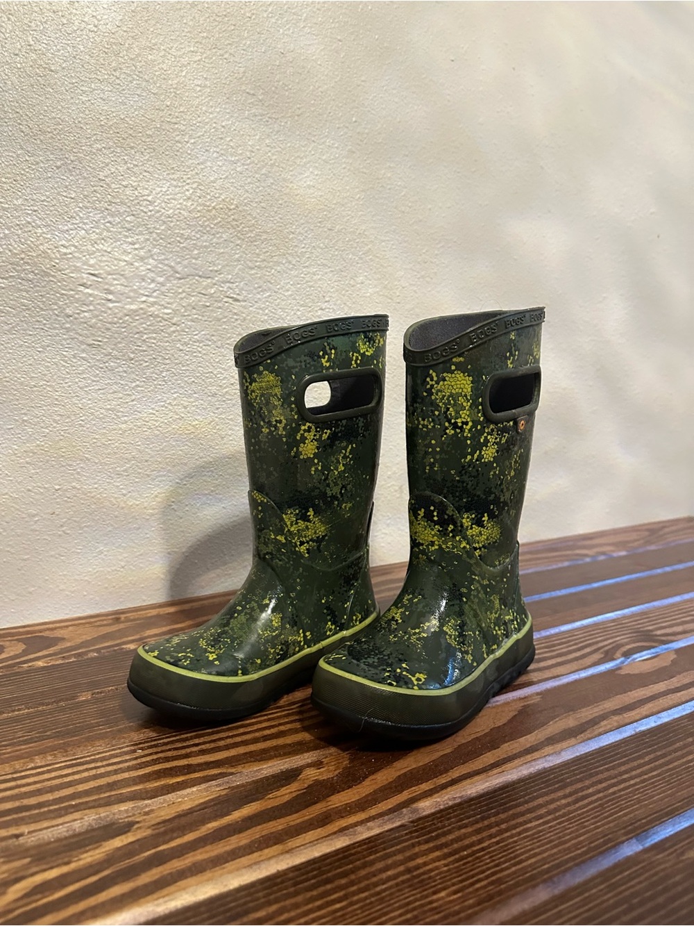 BOGS Kids Green Splash Waterproof Rain Boots